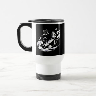 Caneca Térmica Presente de Futebol de Gato Ukiyo-e Elegante para