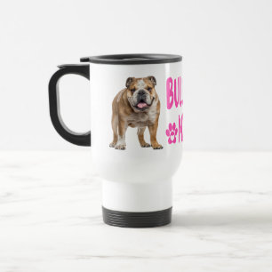 Caneca Térmica Presente de Mãe de Bulldog Inglês Fofo para Amante