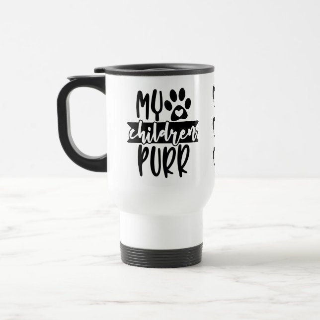 Caneca Térmica Presente de Mãe de Gato Fofa Presente Divertido de (Esquerda)