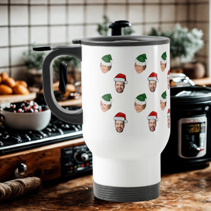 Caneca Térmica Presente de Natal de Santa Hat Personalizado Face