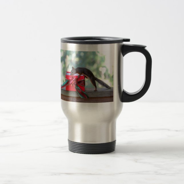 Caneca Térmica Presente do esquilo e de Natal (Direita)