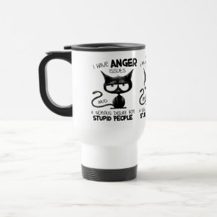 Caneca Térmica Presente engraçado para amantes de gatos com probl