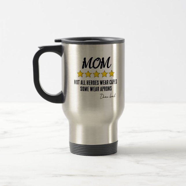 Caneca Térmica Presente Engraçado para Mãe Heroína Chefe no Dia d (Esquerda)