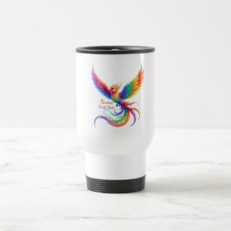 Caneca Térmica Presente Personalizado de Fenix Arco-íris com Nome