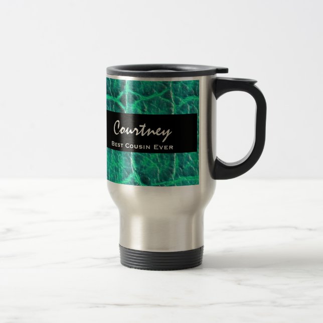 Caneca Térmica Presente verde do impressão do jacaré da melhor (Direita)