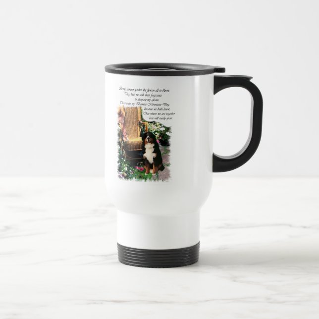 Caneca Térmica Presentes de Arte de Cachorro de Montanha Bernese (Direita)