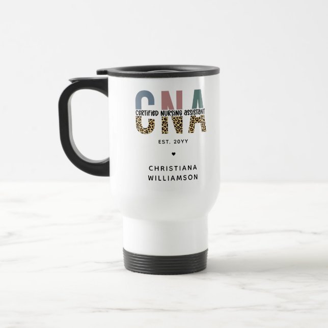 Caneca Térmica Presentes de Assistente de Enfermagem Certificados (Esquerda)