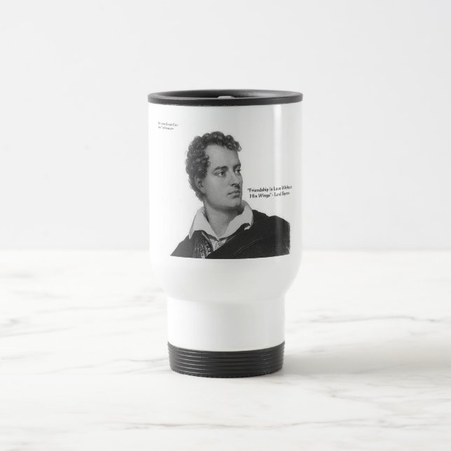 Caneca Térmica Presentes e Camisetas com Citação de Lord Byron "A (Centro)