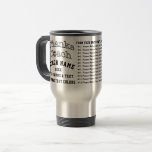 Caneca Térmica presentes para treinadores, todos os nomes dos jog