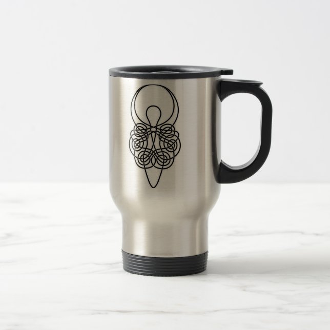 Caneca Térmica Preto da deusa no branco (Direita)