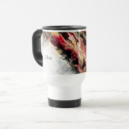 Caneca Térmica Preto Dourado Espaço Negativo Personalizar Abstrat