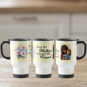 Caneca Térmica Primeira minha mãe 1 foto flores amarelas