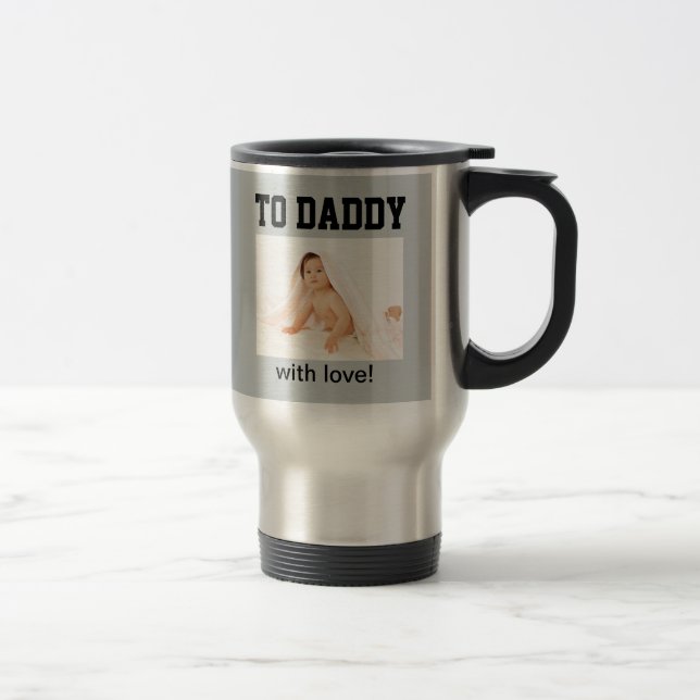 Caneca Térmica Primeiro Dia de os pais - Foto Personalizada/Ano (Direita)