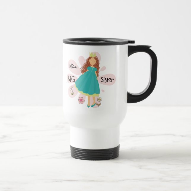Caneca Térmica Princesa Irmã Marrom Cabelo (Direita)