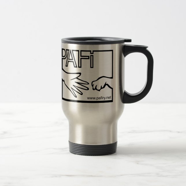 Caneca Térmica Pro logotipo de Finlandia BW dos animais (Direita)