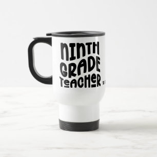 Caneca Térmica Professor do Nono Ano Tipografia Preta Design