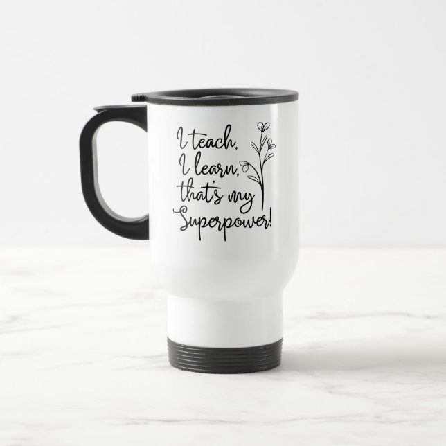 Caneca Térmica Professores Escrevendo Futuros Branco Preto Motiva (Esquerda)