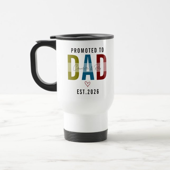 Caneca Térmica Promoted to Dad | Personalized First Father’s Day (Esquerda)