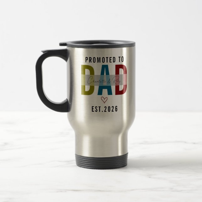 Caneca Térmica Promoted to Dad Personalized Photo | First Father (Esquerda)