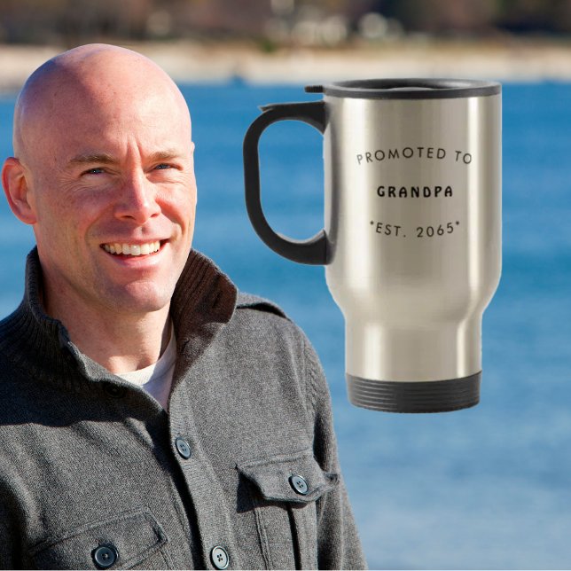 Caneca Térmica Promovido ao Anúncio de Gravidez do Avô (Criador carregado)