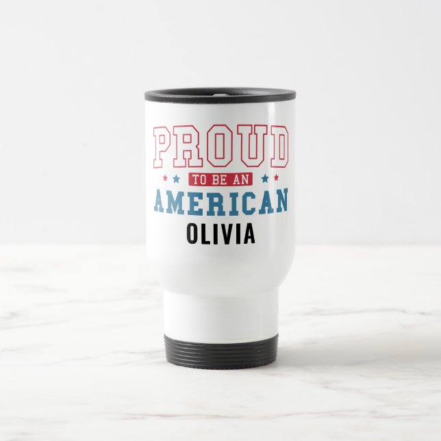 Caneca Térmica Proud to Be an American –Patriotic Citizenship Day (Centro)