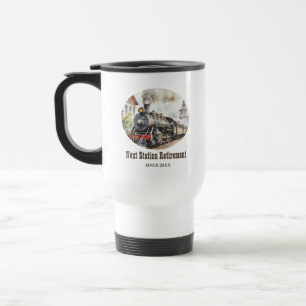 Caneca Térmica Próxima Estação do Comboio de Grupo de Tema de Via
