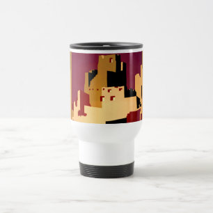 Caneca Térmica Pueblos Antigos do Sudoeste Arte de Poster WPA