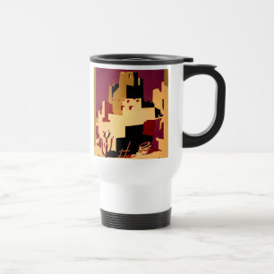 Caneca Térmica Pueblos Antigos do Sudoeste Arte de Poster WPA