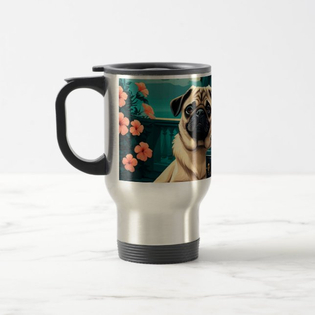 Caneca Térmica Pug Dog gentleman vintage (Esquerda)