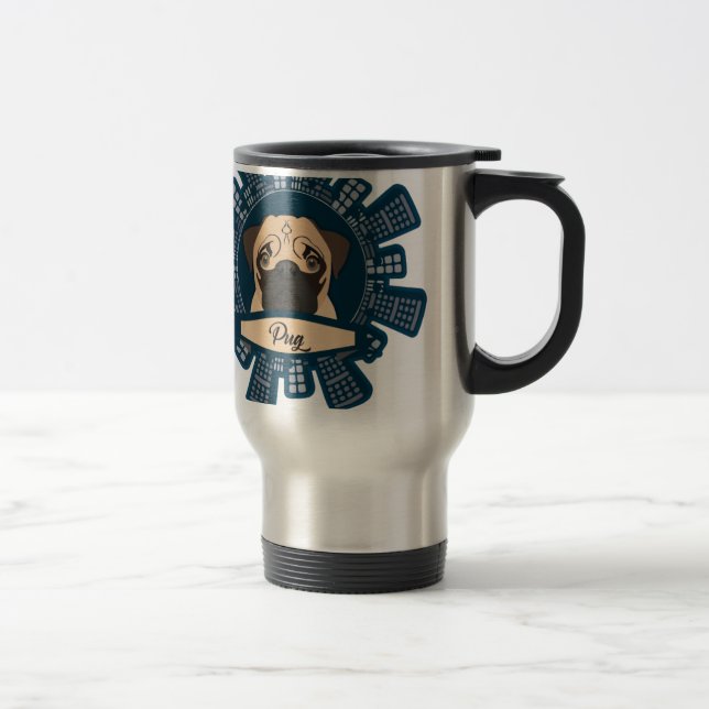 Caneca Térmica pug na cidade (Direita)