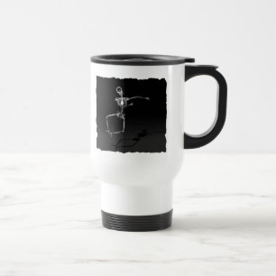 CANECA TÉRMICA PULO DE ESQUELETO B&W DA ALEGRIA DO RAIO X