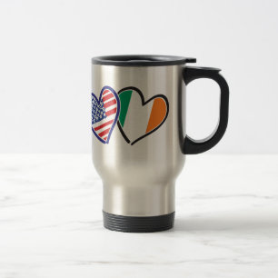 Caneca Térmica Pulseiras do Coração da Irlanda dos EUA