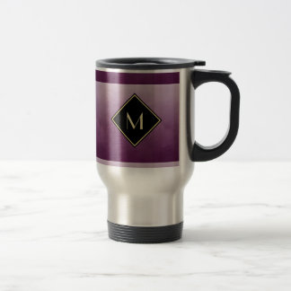 Caneca Térmica Púrpura Elegante Esmagada Com Monograma Dourado Si