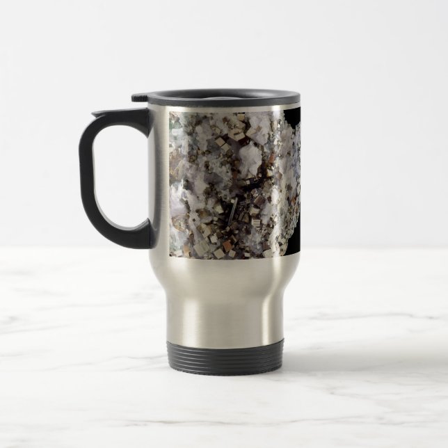 Caneca Térmica Pyrite Cúbica Fino e Cristal Quartz Verde (Esquerda)