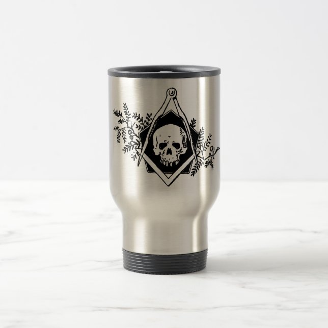 Caneca Térmica Quadrado e compassos da mortalidade (Centro)