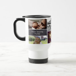 Caneca Térmica Quadro de Colagem de Fotografias do Pai Personaliz