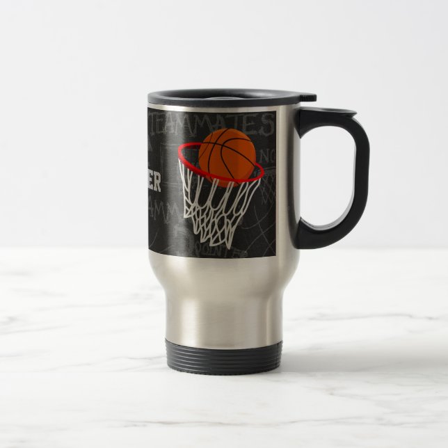Caneca Térmica Quadro Personalizado de Basquete e Hoop (Direita)