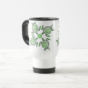 Caneca Térmica Quatro Tartarugas Verdes Arte Dot