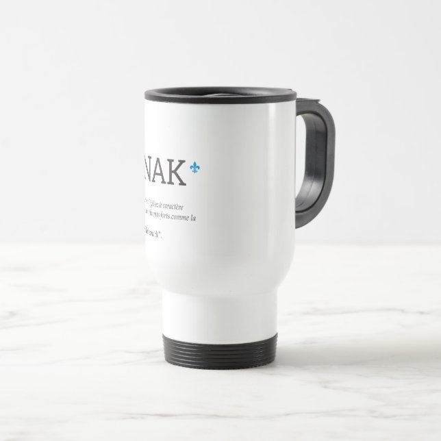 Caneca Térmica Québec Tabarnak Juron Joual Humor Francês (Frente Esquerda)