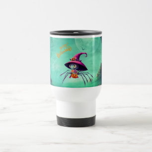 Caneca Térmica Queda/outono/aranha/bruxa/halloween