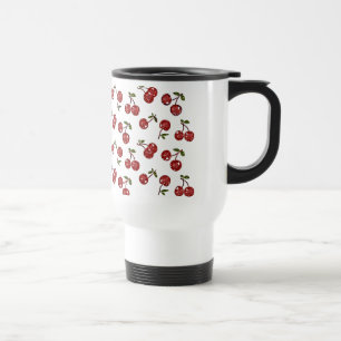 Caneca Térmica RAB Rockabilly Cerejas Muito Vermelhas Em Branco