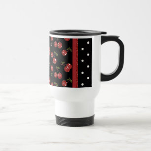 Caneca Térmica RAB Rockabilly Cerejas Muito Vermelhas Pretas