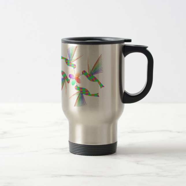 Caneca Térmica Rainbow Hummingbird Beijando Uma Flor (Direita)