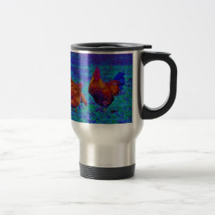 Caneca Térmica Rainbow Rooster & Hens, Blue Elétrico