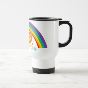 Caneca Térmica Rainbow Tango-Cute Cartoon Lions Viagem ao trabalh