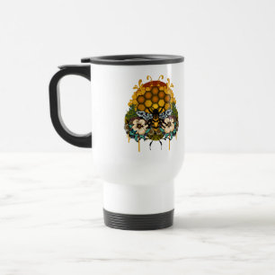 Caneca Térmica Rainha Abelha Floral Favo de Mel Botânico