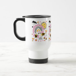 Caneca Térmica Rainhas Bees Bonitas BFF, Menina, Presentes Rosa