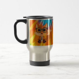 Caneca Térmica Raposa Fofo Nerd Colorida Abstrata Moderna Kawaii