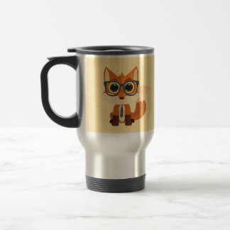 Caneca Térmica Raposa Fofoque Nerdy Amarelo Minimalista Kawaii An