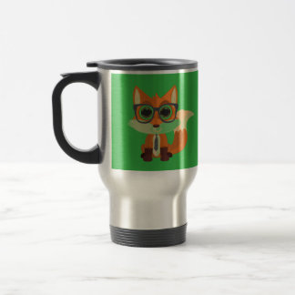 Caneca Térmica Raposa Fofoque Nerdy Verde Minimalista Kawaii Anim